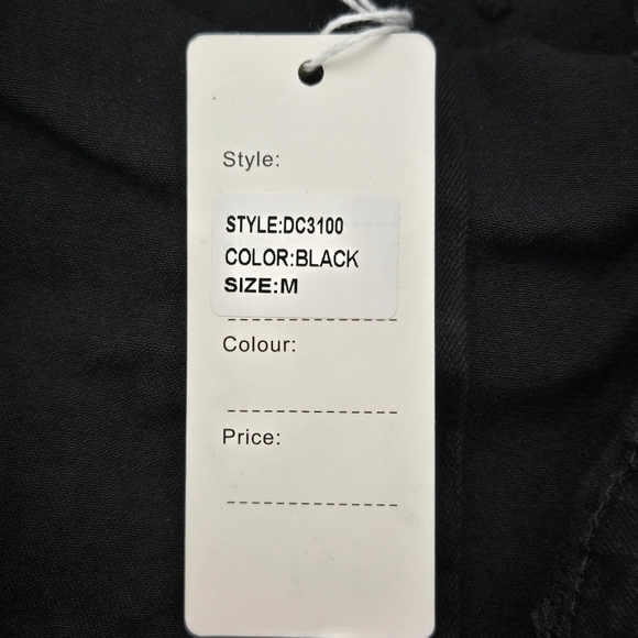 Daisy Denim Cargo Pocket Jumpsuit - black. Size Medium. New.SleevelessStraple - Picture 9 of 10